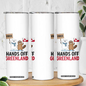 Funny Polar Bear Political Protest Skinny Tumbler Hands Off Greenland TS12 Print Your Wear