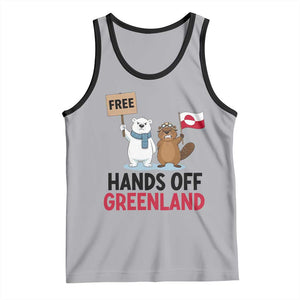 Funny Polar Bear Political Protest Tank Top Hands Off Greenland TS12 Athletic Heather Black Print Your Wear