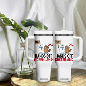Funny Polar Bear Political Protest Tumbler With Handle Hands Off Greenland TS12 Print Your Wear