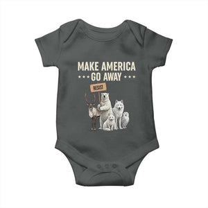 Make America Go Away Baby Onesie Greenland Support Gift TS12 Dark Heather Print Your Wear