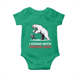 I Stand With Greenland Baby Onesie Anti Fascist Political Parody Gift TS12 Irish Green Print Your Wear