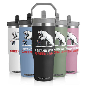 I Stand With Greenland Flip Straw Tumbler Anti Fascist Political Parody Gift TS12 Print Your Wear