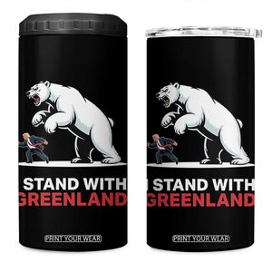 I Stand With Greenland 4 in 1 Can Cooler Tumbler Anti Fascist Political Parody Gift TS12 One Size: 16 oz Black Print Your Wear