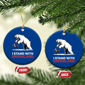 I Stand With Greenland Ceramic Ornament Anti Fascist Political Parody Gift TS12 1pc Blue Print Your Wear
