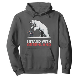 I Stand With Greenland Hoodie Anti Fascist Political Parody Gift TS12 Dark Heather Print Your Wear