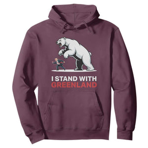 I Stand With Greenland Hoodie Anti Fascist Political Parody Gift TS12 Maroon Print Your Wear