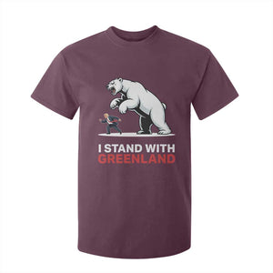 I Stand With Greenland T Shirt For Kid Anti Fascist Political Parody Gift TS12 Maroon Print Your Wear