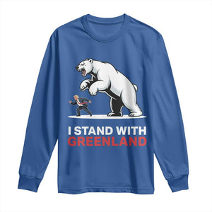 I Stand With Greenland Long Sleeve Shirt Anti Fascist Political Parody Gift TS12 Royal Blue Print Your Wear