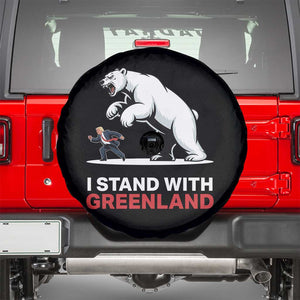I Stand With Greenland Spare Tire Cover Anti Fascist Political Parody Gift TS12 Black Print Your Wear