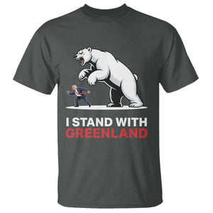 I Stand With Greenland T Shirt Anti Fascist Political Parody Gift TS12 Dark Heather Print Your Wear