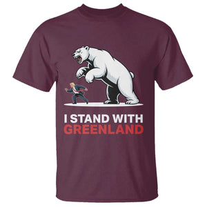 I Stand With Greenland T Shirt Anti Fascist Political Parody Gift TS12 Maroon Print Your Wear