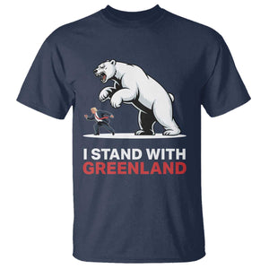 I Stand With Greenland T Shirt Anti Fascist Political Parody Gift TS12 Navy Print Your Wear