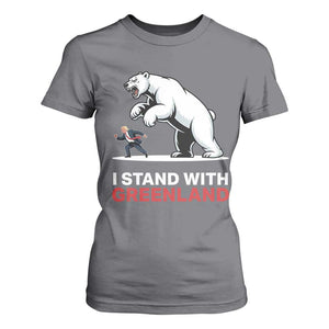 I Stand With Greenland T Shirt For Women Anti Fascist Political Parody Gift TS12 Charcoal Print Your Wear