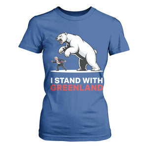 I Stand With Greenland T Shirt For Women Anti Fascist Political Parody Gift TS12 Royal Blue Print Your Wear