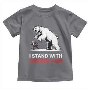I Stand With Greenland Toddler T Shirt Anti Fascist Political Parody Gift TS12 Charcoal Print Your Wear