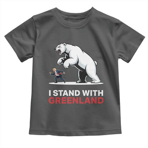 I Stand With Greenland Toddler T Shirt Anti Fascist Political Parody Gift TS12 Dark Heather Print Your Wear