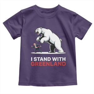 I Stand With Greenland Toddler T Shirt Anti Fascist Political Parody Gift TS12 Purple Print Your Wear