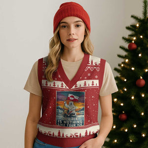 Funny Our Ice Is Nothing Like Your Ice V-Neck Knit Sweater Vest Greenland Support Gift TS12 Red Beige Print Your Wear