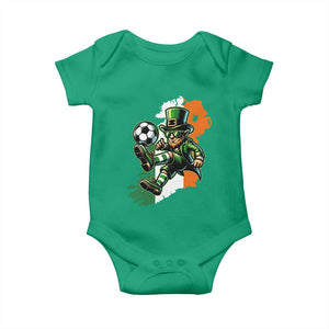 Funny Leprechaun Playing Soccer Baby Onesie St Patricks Day TS12 Irish Green Print Your Wear