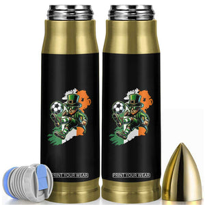 Funny Leprechaun Playing Soccer Bullet Tumbler St Patricks Day TS12 Black Print Your Wear