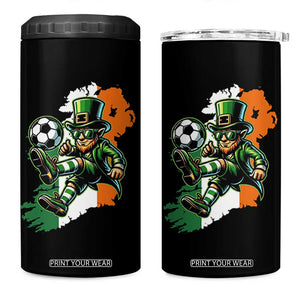 Funny Leprechaun Playing Soccer 4 in 1 Can Cooler Tumbler St Patricks Day TS12 One Size: 16 oz Black Print Your Wear