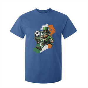 Funny Leprechaun Playing Soccer T Shirt For Kid St Patricks Day TS12 Royal Blue Print Your Wear