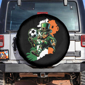 Funny Leprechaun Playing Soccer Spare Tire Cover St Patricks Day TS12 No hole Black Print Your Wear
