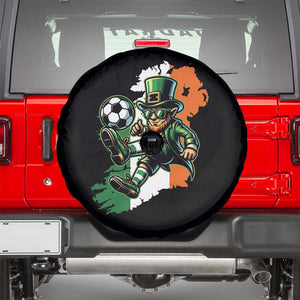Funny Leprechaun Playing Soccer Spare Tire Cover St Patricks Day TS12 Black Print Your Wear