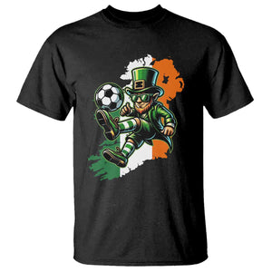 Funny Leprechaun Playing Soccer T Shirt St Patricks Day TS12 Black Print Your Wear