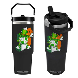 Funny Dabbing Soccer Ball Flip Straw Tumbler St Patricks Day TS12 One Size: 30 oz Black Print Your Wear