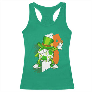 Funny Dabbing Soccer Ball Racerback Tank Top St Patricks Day TS12 Irish Green Print Your Wear