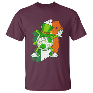 Funny Dabbing Soccer Ball T Shirt St Patricks Day TS12 Maroon Print Your Wear