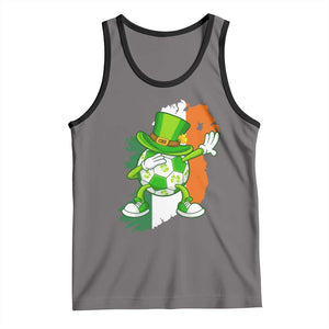 Funny Dabbing Soccer Ball Tank Top St Patricks Day TS12 Deep Heather Black Print Your Wear
