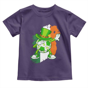 Funny Dabbing Soccer Ball Toddler T Shirt St Patricks Day TS12 Purple Print Your Wear