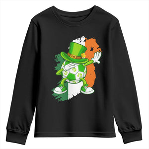 Funny Dabbing Soccer Ball Youth Sweatshirt St Patricks Day TS12 Black Print Your Wear