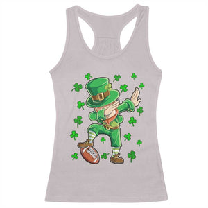 Dabbing Leprechaun Football St Patricks Day Boys Men Sports T-Shirt Racerback Tank Top TS12 Ice Gray Print Your Wear