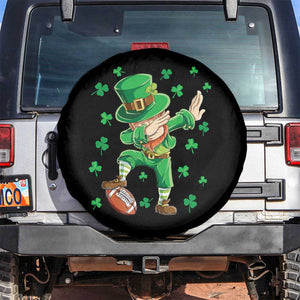 Dabbing Leprechaun Football St Patricks Day Boys Men Sports T-Shirt Spare Tire Cover TS12 No hole Black Print Your Wear