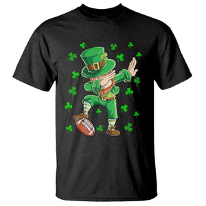 Dabbing Leprechaun Football St Patricks Day Boys Men Sports T-Shirt T Shirt TS12 Black Print Your Wear