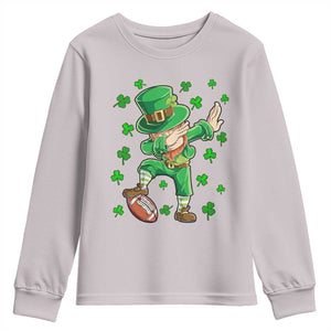 Dabbing Leprechaun Football St Patricks Day Boys Men Sports T-Shirt Youth Sweatshirt TS12 Ice Gray Print Your Wear