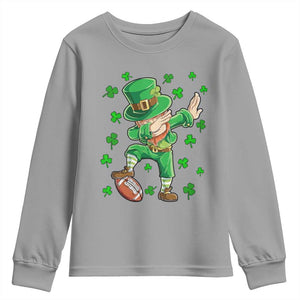 Dabbing Leprechaun Football St Patricks Day Boys Men Sports T-Shirt Youth Sweatshirt TS12 Sport Gray Print Your Wear