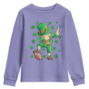 Dabbing Leprechaun Football St Patricks Day Boys Men Sports T-Shirt Youth Sweatshirt TS12 Violet Print Your Wear