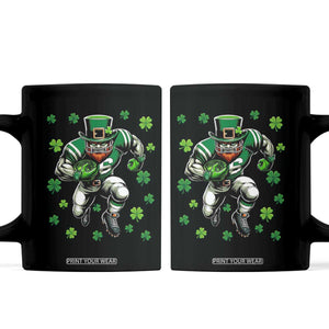 Leprechaun Football Dabbing Pose Coffee Mug Lucky Irish Gift TS12 Black Print Your Wear