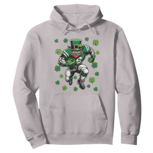 Leprechaun Football Dabbing Pose Hoodie Lucky Irish Gift TS12 Ice Gray Print Your Wear