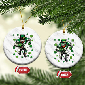 Leprechaun Football Dabbing Pose Ceramic Ornament Lucky Irish Gift TS12 1pc White Marble Print Your Wear