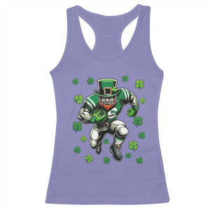 Leprechaun Football Dabbing Pose Racerback Tank Top Lucky Irish Gift TS12 Violet Print Your Wear
