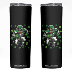 Leprechaun Football Dabbing Pose Skinny Tumbler Lucky Irish Gift TS12 Black Print Your Wear