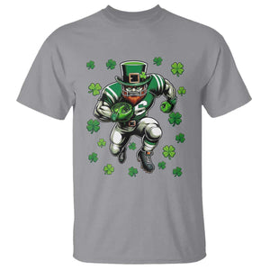 Leprechaun Football Dabbing Pose T Shirt Lucky Irish Gift TS12 Sport Gray Print Your Wear