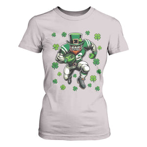 Leprechaun Football Dabbing Pose T Shirt For Women Lucky Irish Gift TS12 Ice Gray Print Your Wear