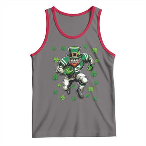 Leprechaun Football Dabbing Pose Tank Top Lucky Irish Gift TS12 Deep Heather Red Print Your Wear