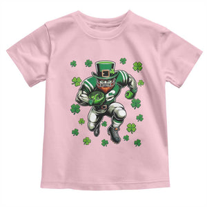 Leprechaun Football Dabbing Pose Toddler T Shirt Lucky Irish Gift TS12 Light Pink Print Your Wear
